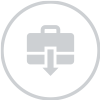 A vállalati felhasználók számára biztosított ESET szoftver letöltését jelölő ikon, amin egy szerszámos láda és egy lefelé mutató nyíl látható