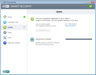 Windows 10 compatibility with ESET, Application update image