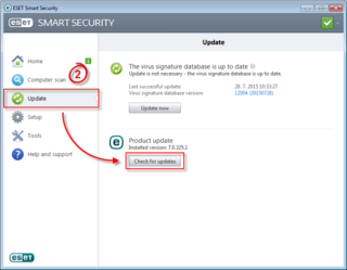 Windows 10 compatibility with ESET, Update image